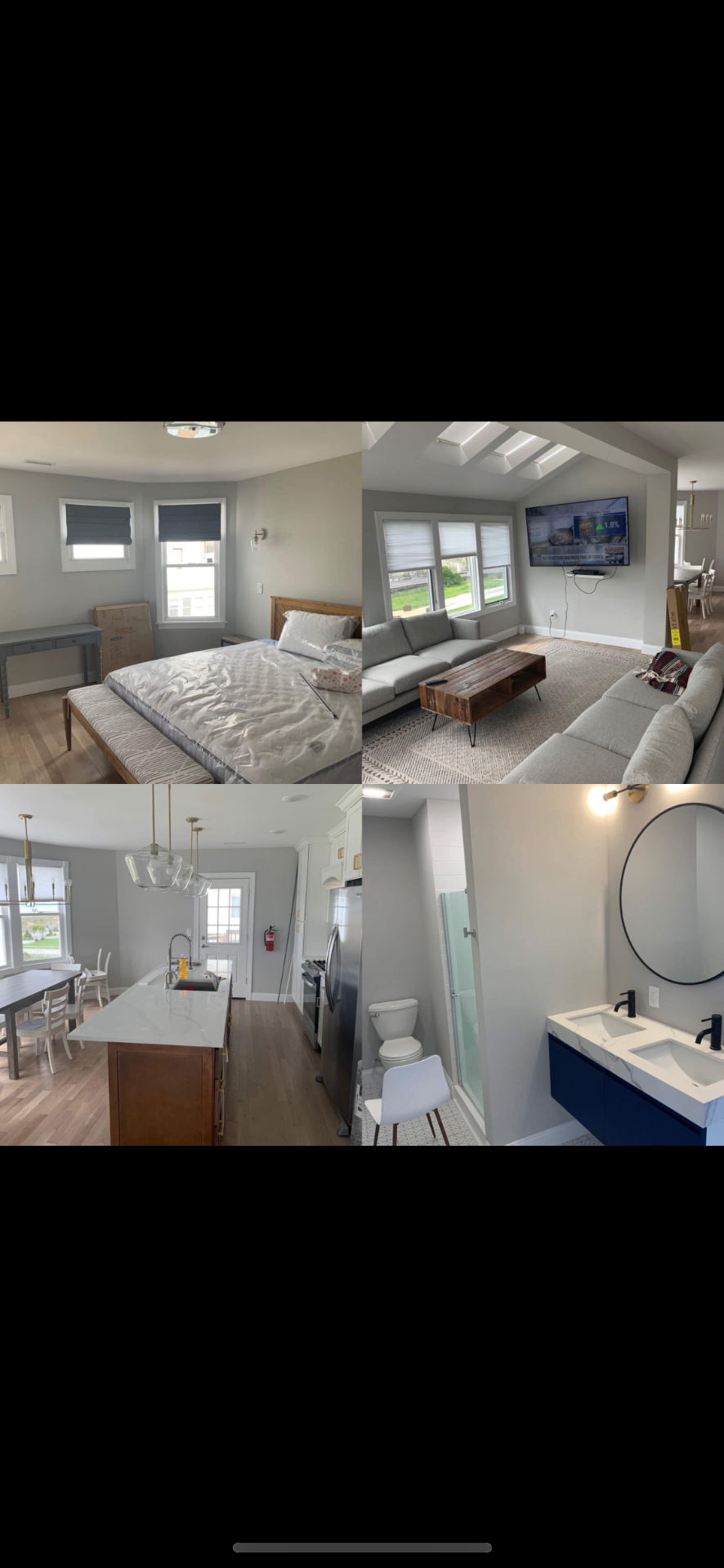Interior repaint — kitchen, living room, bath, bedroom